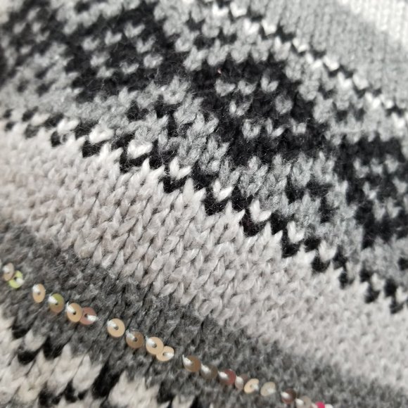 Old Navy sweater Large fair isle pullover sequin embellished knit holiday - Picture 8 of 13